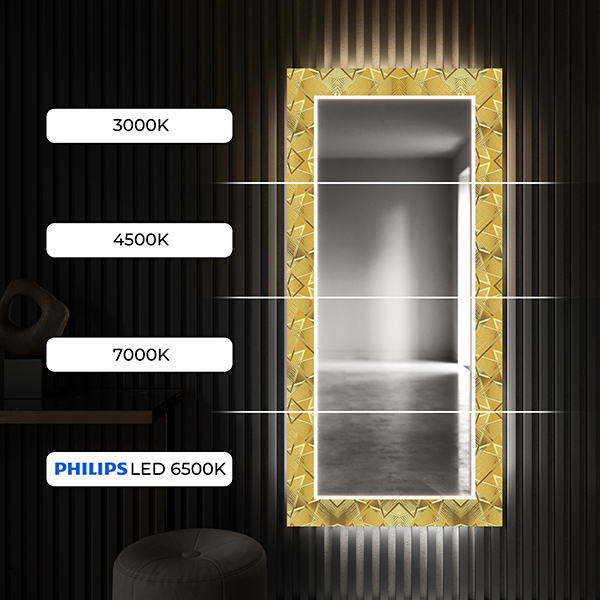 Berühren Sie einfach den Schalter, um die LED-Hintergrundbeleuchtung in Ihrem dekorativen Spiegel schnell und intuitiv ein- oder auszuschalten!