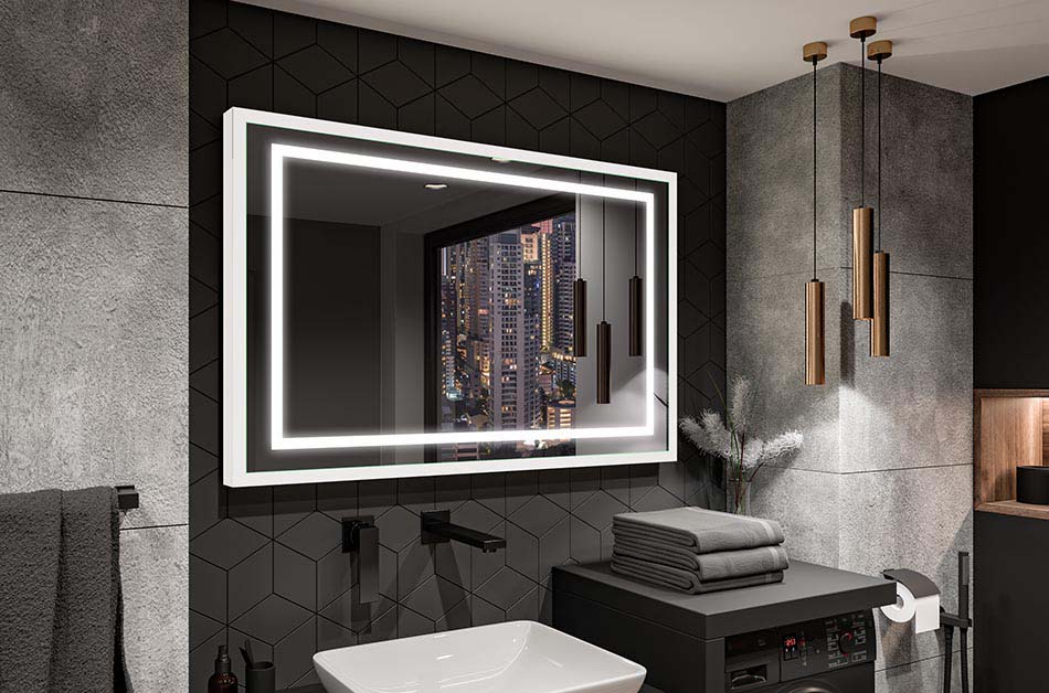 Artforma - Smart Google Rechteckig Badspiegel mit LED Beleuchtung L15