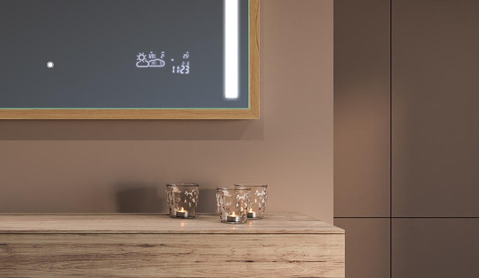 Rahmenspiegel im Loft-Look mit Beleuchtung – beleuchteter spiegel | ARTFORMA