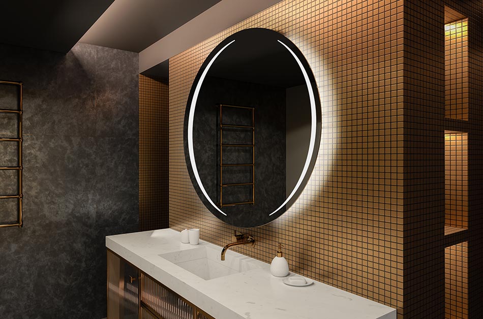 Minimalistischer runder Spiegel mit Ambientlicht – wandspiegel mit beleuchtung | ARTFORMA