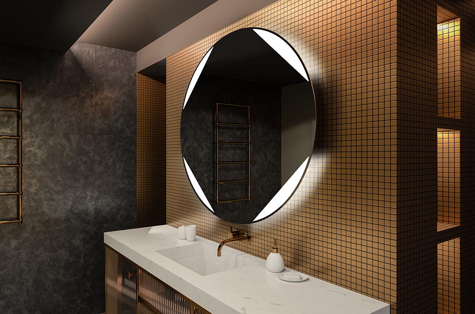 Minimalistischer runder Spiegel mit Ambientlicht – wandspiegel mit beleuchtung | ARTFORMA