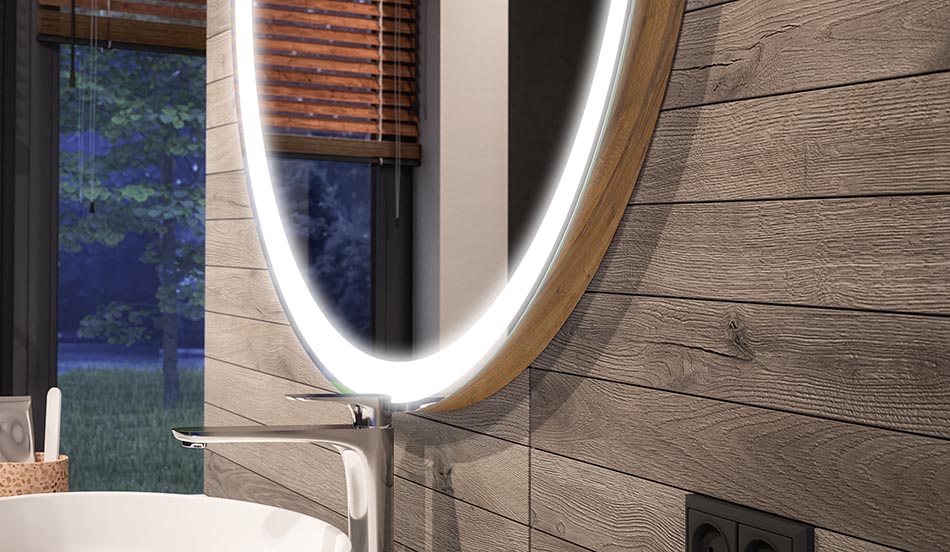 Runder LED-Spiegel mit sanfter Hintergrundbeleuchtung – runder spiegel mit licht | ARTFORMA
