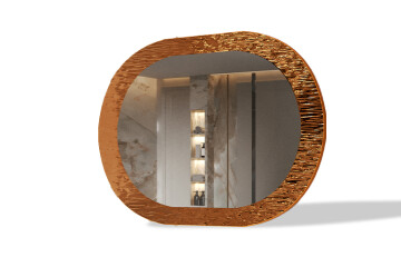 Spiegel mit Metallfurnier