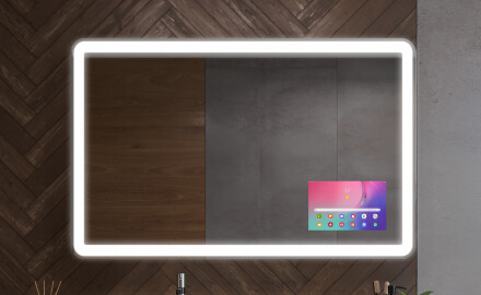 Abgerundete Spiegel mit dekorativer Abdeckung