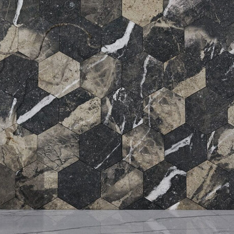 Glasierte Feinsteinzeugfliesen für den Boden, 60 x 120, schwarz mit goldenen Adern, glänzend, rektifiziert, A4H109 Pierre Black #8