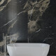 Großformatige Feinsteinzeugfliese, 120 x 270 cm, mattschwarz mit goldenen Adern, rektifiziert, A4H196 Pierre Black #2