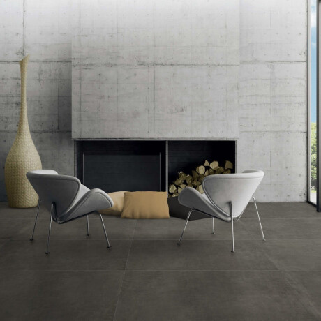Glasierte Feinsteinzeugfliesen für den Boden, 120 x 120 cm, Beton, dunkelgrau, matt, rektifiziert, A4H326 Massive Dimgray #4