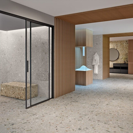 Glasierte Feinsteinzeugfliesen für den Boden, 120 x 120 cm, beige, Terrazzo, matt, rektifiziert, A4H407 Ceppo Di Gre Warm #5