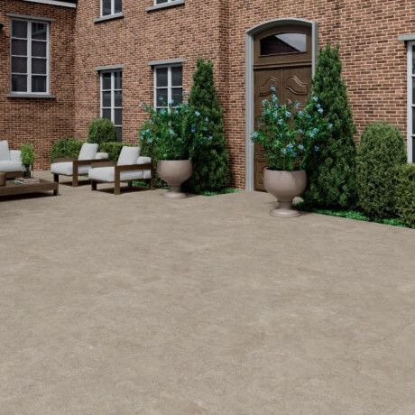 Bodenfliesen 100x100, Travertin, quer geschnitten, matt, grau-beige (Taupe) A4H499 Chrono Stone #3