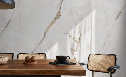 Bodenfliesen 60x120, Marmoroptik mit warmen Adern, matt, A4H633 Dubai Gold
