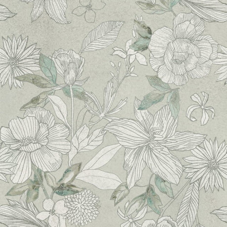Wandfliesen 60 x 120 cm, grau mit Blumenmustern, matt, A4H923 Lirio #4