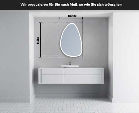 Unregelmäßiger asymmetrischer Spiegel mit LED Beleuchtung B222 #5