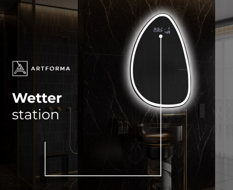 Unregelmäßiger asymmetrischer Spiegel mit LED Beleuchtung B222 #8