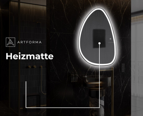 Unregelmäßiger asymmetrischer Spiegel mit LED Beleuchtung B222 #8