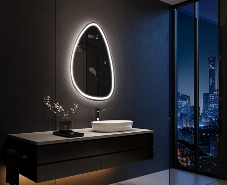 Unregelmäßiger asymmetrischer Spiegel mit LED Beleuchtung B222 #9