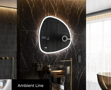 Unregelmäßiger asymmetrischer Spiegel mit LED Beleuchtung EG222