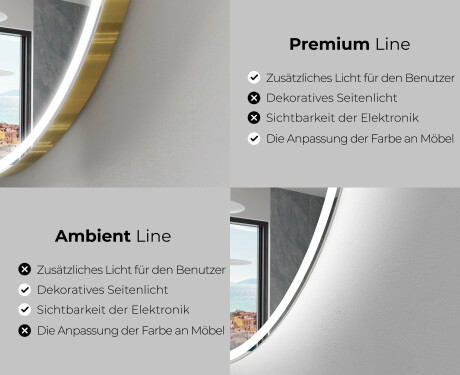Unregelmäßiger asymmetrischer Spiegel mit LED Beleuchtung EG222 #2