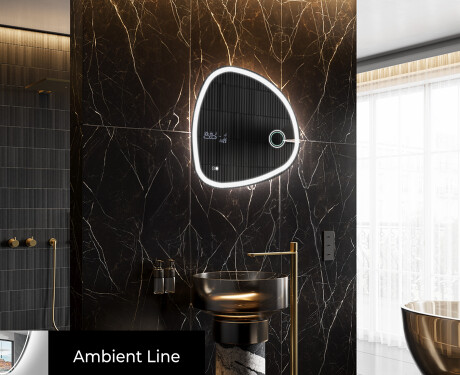 Unregelmäßiger asymmetrischer Spiegel mit LED Beleuchtung EG222 #3