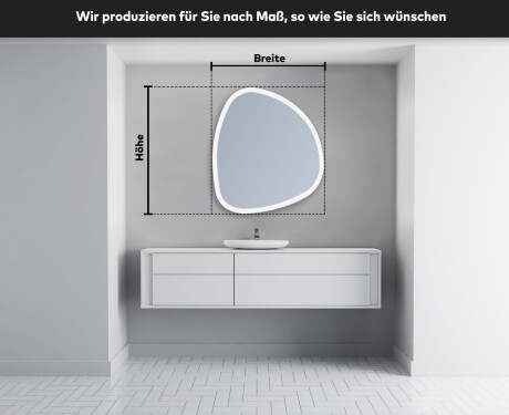 Unregelmäßiger asymmetrischer Spiegel mit LED Beleuchtung EG222 #5