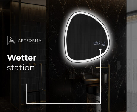 Unregelmäßiger asymmetrischer Spiegel mit LED Beleuchtung EG222 #9