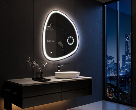 Unregelmäßiger asymmetrischer Spiegel mit LED Beleuchtung EG222 #10