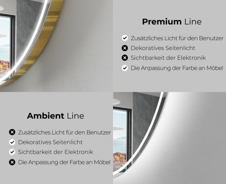 Unregelmäßiger asymmetrischer Spiegel mit LED Beleuchtung EG223 #2