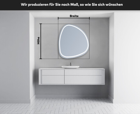 Unregelmäßiger asymmetrischer Spiegel mit LED Beleuchtung EG223 #5