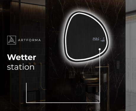 Unregelmäßiger asymmetrischer Spiegel mit LED Beleuchtung EG223 #9