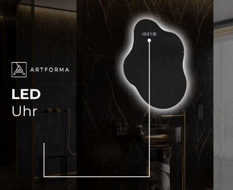 Unregelmäßiger asymmetrischer Spiegel mit LED Beleuchtung EM221 #8
