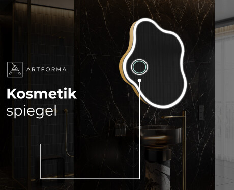 Unregelmäßiger asymmetrischer Spiegel mit LED Beleuchtung EM222 #6