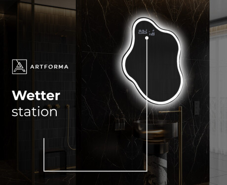 Unregelmäßiger asymmetrischer Spiegel mit LED Beleuchtung EM222 #9