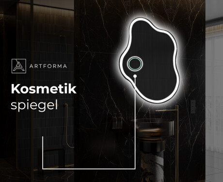 Unregelmäßiger asymmetrischer Spiegel mit LED Beleuchtung EM222 #5