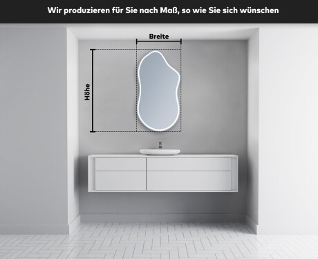 Unregelmäßiger asymmetrischer Spiegel mit LED Beleuchtung F223 #4