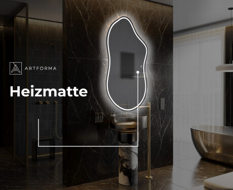 Unregelmäßiger asymmetrischer Spiegel mit LED Beleuchtung F223 #8