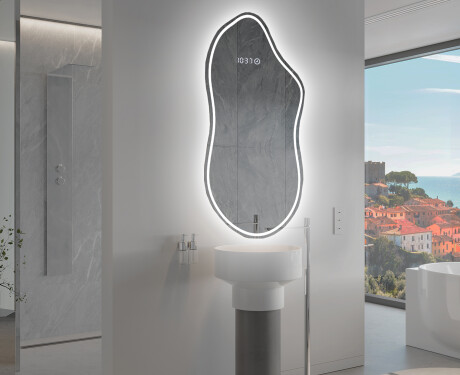 Unregelmäßiger asymmetrischer Spiegel mit LED Beleuchtung F223 #9