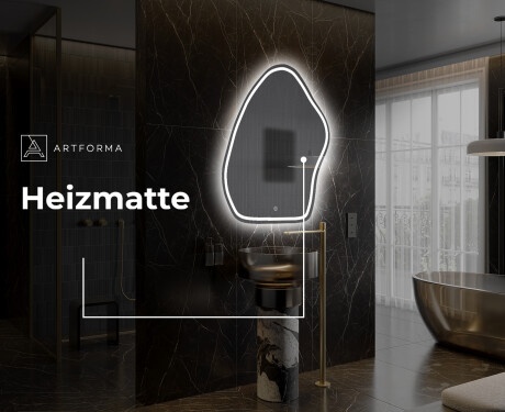 Unregelmäßiger asymmetrischer Spiegel mit LED Beleuchtung G223 #8