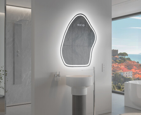 Unregelmäßiger asymmetrischer Spiegel mit LED Beleuchtung G223 #9