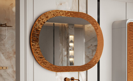 Badezimmerspiegel mit elegantem Metalldekor L289