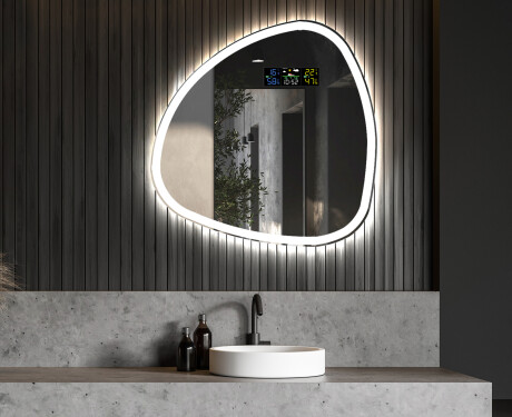 Unregelmäßiger asymmetrischer Spiegel mit LED Beleuchtung J222 #6