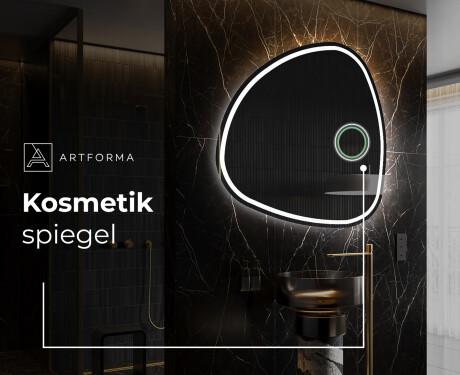 Unregelmäßiger asymmetrischer Spiegel mit LED Beleuchtung J223 #4