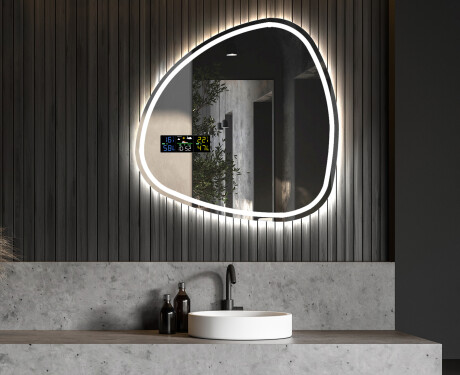 Unregelmäßiger asymmetrischer Spiegel mit LED Beleuchtung J223 #6