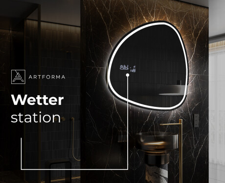Unregelmäßiger asymmetrischer Spiegel mit LED Beleuchtung J223 #6