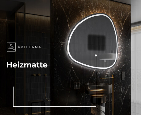 Unregelmäßiger asymmetrischer Spiegel mit LED Beleuchtung J223 #8