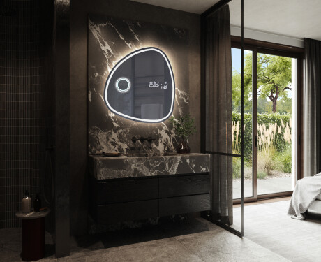 Unregelmäßiger asymmetrischer Spiegel mit LED Beleuchtung J223 #10