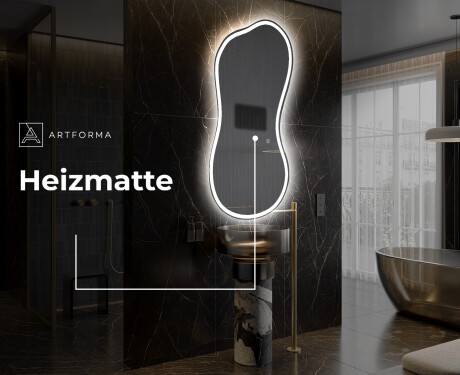 Unregelmäßiger asymmetrischer Spiegel mit LED Beleuchtung K222 #8