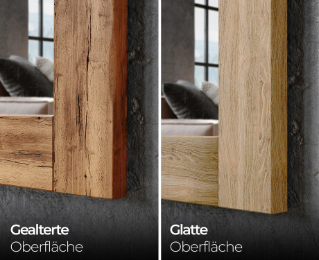 Rechteckig Wandspiegel LED mit Rahmen massivholz L225 #7