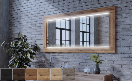 Spiegel Holz - Bad mit beleuchtung - Holz spiegel groß - Artforma