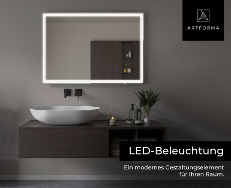 Rechteckiger Badspiegel mit LED Beleuchtung L01 - Artforma