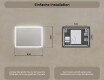 Rechteckiger Badspiegel mit Licht LED  mit Dual color, Touch Schalter, Heizmatte #8