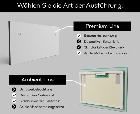 Rechteckiger Badspiegel mit LED Beleuchtung L12 #2